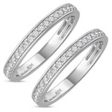 Photo of Marzell 1 1/2 ct tw. Lab Grown Diamond Same Sex Mens Band Set 14K White Gold [WM2096W]