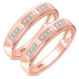 Photo of Alwin 1/5 ct tw. Lab Grown Diamond Same Sex Mens Band Set 14K Rose Gold [WM2100R]