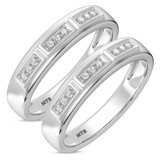 Photo of Alwin 1/5 ct tw. Lab Grown Diamond Same Sex Mens Band Set 10K White Gold [WM2100W]