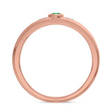 Photo of Clema 1/4 CT. T.W. Emerald and Diamond Matching Wedding Band Set 14K Rose Gold [BT2151RM]