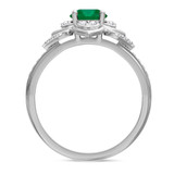 Photo of Clema 1 3/8 Carat T.W. Emerald and Diamond Matching Bridal Ring Set 14K White Gold [BT2151WE-C000]