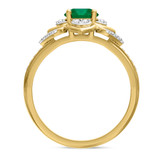 Photo of Clema 1 3/8 Carat T.W. Emerald and Diamond Matching Bridal Ring Set 10K Yellow Gold [BT2151YE-C000]