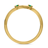 Photo of Clema 1 3/8 Carat T.W. Emerald and Diamond Matching Bridal Ring Set 10K Yellow Gold [BT2151YL]
