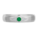 Photo of Clema 1/8 Carat T.W. Emerald and Diamond Matching Wedding Band Set 10K White Gold [BT2151WM]