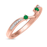Photo of Clema 1/4 Carat T.W. Emerald and Diamond Matching Wedding Band Set 10K Rose Gold [BT2151RL]
