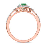 Photo of Bellerose 1 1/6 Carat T.W. Emerald and Diamond Matching Bridal Ring Set 14K Rose Gold [BT2134RE-C000]