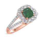Photo of Evanthe 1 3/4 CT. T.W. Emerald and diamond Engagement Ring 10K Rose Gold [BT2142RE-C000]