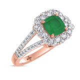 Photo of Evanthe 1 3/4 CT. T.W. Emerald and diamond Engagement Ring 10K Rose Gold [BT2142RE-C000]