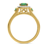 Photo of Mawar 7/8 Carat T.W. Emerald and diamond Engagement Ring 14K Yellow Gold [BT2145YE-C000]