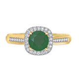 Photo of Delphine 1 1/4 Carat T.W. Emerald and diamond Engagement Ring 10K Yellow Gold [BT2150YE-C000]