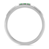 Photo of Diantha 1/3 CT. T.W. Emerald and Diamond Matching Wedding Band Set 14K White Gold [BT2149WM]