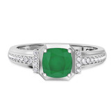 Photo of Bryony 1 1/3 Carat T.W. Emerald and diamond Engagement Ring 10K White Gold [BT2137WE-C000]