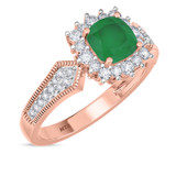 Photo of Kassia 1 3/8 Carat T.W. Emerald and Diamond Matching Bridal Ring Set 14K Rose Gold [BT2155RE-C000]