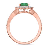 Photo of Kassia 1 3/8 Carat T.W. Emerald and Diamond Matching Bridal Ring Set 14K Rose Gold [BT2155RE-C000]
