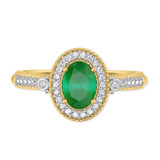 Photo of Magnol 3/4 Carat T.W. Emerald and diamond Engagement Ring 10K Yellow Gold [BT2156YE-C000]