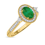 Photo of Magnol 3/4 Carat T.W. Emerald and diamond Engagement Ring 10K Yellow Gold [BT2156YE-C000]