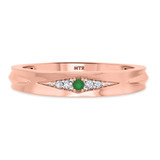 Photo of Irit 1/15 CT. T.W. Emerald and Diamond Mens Wedding Band 10K Rose Gold [BT2148RM]