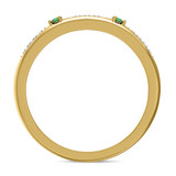 Photo of Mawar 1/5 Carat T.W. Emerald and Diamond Same Sex Ladies Band Set 14K Yellow Gold [BT2145YL]