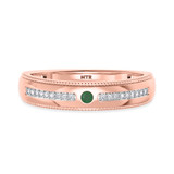 Photo of Evanthe 1/7 Carat T.W. Emerald and Diamond Matching Wedding Band Set 14K Rose Gold [BT2142RM]