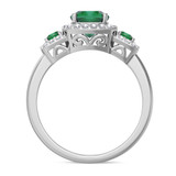 Photo of Kalina 1 1/3 Carat T.W. Emerald and Diamond Matching Bridal Ring Set 10K White Gold [BT2136WE-C000]