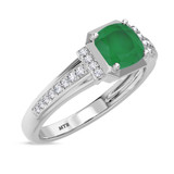 Photo of Bryony 1 5/8 Carat T.W. Emerald and Diamond Trio Matching Wedding Ring Set 14K White Gold [BT2137WE-C000]
