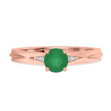 Photo of Irit 7/8 CT. T.W. Emerald and Diamond Trio Matching Wedding Ring Set 14K Rose Gold [BT2148RE-C000]