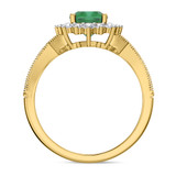 Photo of Kassia 1 3/8 CT. T.W. Emerald and Diamond Matching Bridal Ring Set 10K Yellow Gold [BT2155YE-C000]