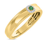Photo of Delphine 1/3 Carat T.W. Emerald and Diamond Matching Wedding Band Set 10K Yellow Gold [BT2150YM]