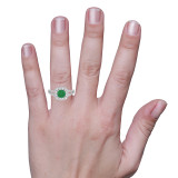 Photo of Evanthe 1 3/4 CT. T.W. Emerald and diamond Engagement Ring 10K White Gold [BT2142WE-C000] [HT]