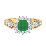Photo of Kassia 1 3/8 CT. T.W. Emerald and Diamond Matching Bridal Ring Set 14K Yellow Gold [BT2155YE-C000]