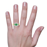 Photo of Kalina 1 1/3 Carat T.W. Emerald and Diamond Matching Bridal Ring Set 10K Yellow Gold [BR2136Y-C000] [HT]