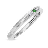 Photo of Irit 1/10 CT. T.W. Emerald and Diamond Same Sex Ladies Band Set 10K White Gold [BT2148WL]
