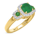 Photo of Kalina 1 1/3 Carat T.W. Emerald and Diamond Matching Bridal Ring Set 14K Yellow Gold [BT2136YE-C000]