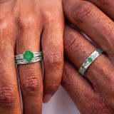 Photo of Irit 7/8 Carat T.W. Emerald and Diamond Trio Matching Wedding Ring Set 10K White Gold [BT2148W-C000]