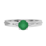 Photo of Irit 7/8 Carat T.W. Emerald and Diamond Trio Matching Wedding Ring Set 10K White Gold [BT2148WE-C000]