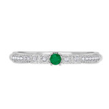 Photo of Magnol 1 Carat T.W. Emerald and Diamond Matching Bridal Ring Set 10K White Gold [BT2156WL]
