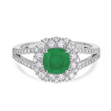 Photo of Evanthe 1 3/4 Carat T.W. Emerald and diamond Engagement Ring 14K White Gold [BT2142WE-C000]