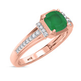 Photo of Bryony 1 3/8 Carat T.W. Emerald and Diamond Matching Bridal Ring Set 14K Rose Gold [BT2137RE-C000]