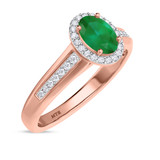 Photo of Chrisoula 7/8 CT. T.W. Emerald and diamond Engagement Ring 14K Rose Gold [BT2152RE-C000]