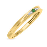 Photo of Irit 1/10 Carat T.W. Emerald and Diamond Same Sex Ladies Band Set 14K Yellow Gold [BT2148YL]