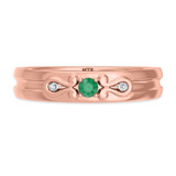 Photo of Garland 1/7 CT. T.W. Emerald and Diamond Matching Wedding Band Set 14K Rose Gold [BT2144RM]
