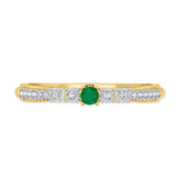 Photo of Magnol 1 Carat T.W. Emerald and Diamond Matching Bridal Ring Set 10K Yellow Gold [BT2156YL]