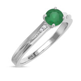 Photo of Irit 7/8 CT. T.W. Emerald and Diamond Trio Matching Wedding Ring Set 14K White Gold [BT2148WE-C000]