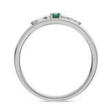 Photo of Garland 1/7 Carat T.W. Emerald and Diamond Matching Wedding Band Set 14K White Gold [BT2144WM]