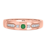 Photo of Kassia 1/3 Carat T.W. Emerald and Diamond Matching Wedding Band Set 14K Rose Gold [BT2155RM]