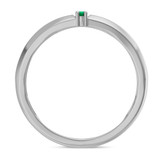 Photo of Chrisoula 1/8 Carat T.W. Emerald and Diamond Mens Wedding Band 10K White Gold [BT2152WM]