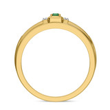 Photo of Bryony 1/5 CT. T.W. Emerald and Diamond Mens Wedding Band 14K Yellow Gold [BT2137YM]