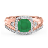 Photo of Erica 1 7/8 CT. T.W. Emerald and Diamond Matching Bridal Ring Set 14K Rose Gold [BR2140R-C000]