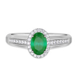 Photo of Chrisoula 7/8 Carat T.W. Emerald and diamond Engagement Ring 14K White Gold [BT2152WE-C000]