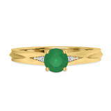 Photo of Irit 7/8 Carat T.W. Emerald and Diamond Trio Matching Wedding Ring Set 10K Yellow Gold [BT2148YE-C000]